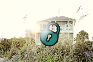 Ortley Beach Real Estate, Ortley Beach summer rental home with green padlock superimposed over home